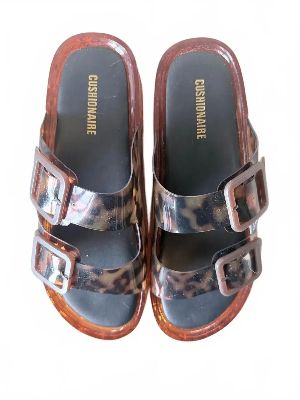 Cushionaire Jelly Double Buckle Slide Sandals sz. 9